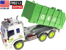 Garbage Truck Toy 1 ft Friction Powered Lift-up Body Openable Back Door Flash