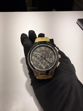 Philip Stein Classic Round Chronograph 45-CRCLBK With Ostrich Yellow Band 3-OTT