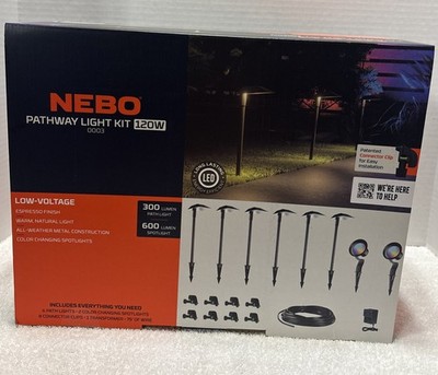 Nebo Low Voltage Pathway Light Kit #0003 with 6 Path Lights & 2 Spot Lights NEW