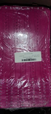 100 Ct  3/4''  BRIGHT Magenta PLASTIC/VINYL Premium WRISTBANDS For Party Or Event