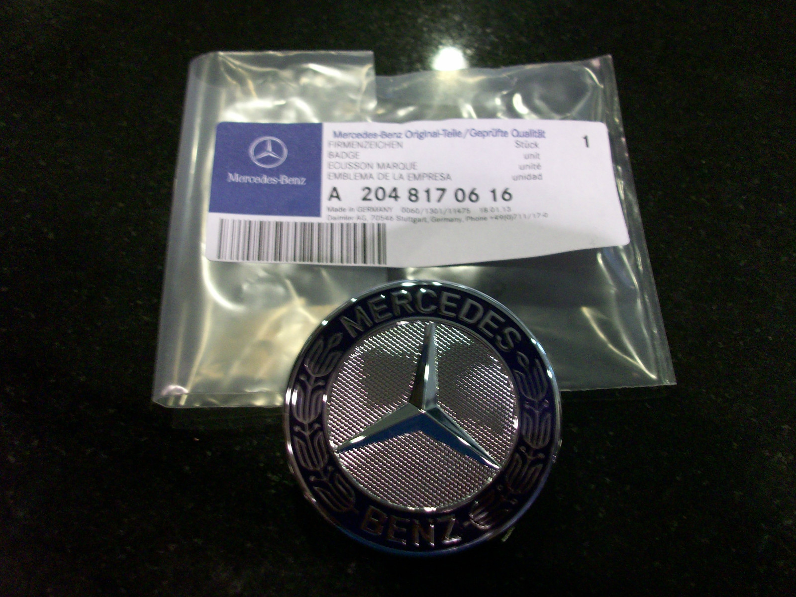 Purchase NEW OEM Mercedes Benz Flat Laurel Wreath Hood Badge Emblem W/ Adhesive Backing In - Foto 8