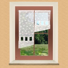 Moderne Flächengardine "Jolina" aus besticktem halbtransparentem Polyesterbatist