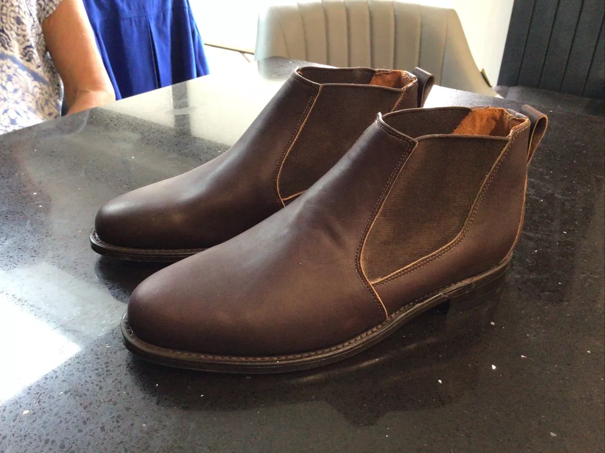BENTLEY Brown Nubeck Leather All Leather Chelsea Ankle Boots Size 6 Bnwt