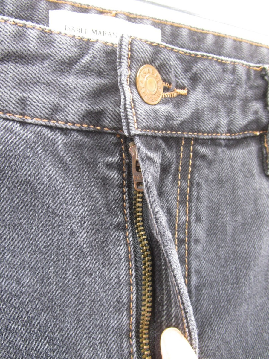 デニム・ジーパン ISABEL MARANT ETOILE Woman Jeans Black PA0501FBC1H01E 02FK Isabel Marant Etoile Jeans Women 38 Black Cropped Denim