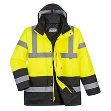 US466YBRXL Portwest Hi-Vis Contrast Traffic Jacket Yellow/Black X-Large NEW