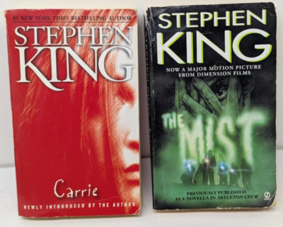 Stephen King Paperback Book Lot Carrie 1999 & The Mist 2007