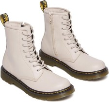 Dr. Martens Kid's Collection 1460 Lace Up W/ Zip Up Boot Taupe Size 10 US