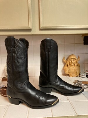Justin 1333 Black Elk Soft Leather Western Cowboy Boots Size 9 D Made in USA Justin 1333 Black Elk Soft Leather Western Cowboy Boots Size  main image 3