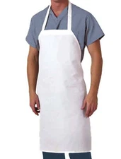 100 Percent Cotton White Bib Apron Size 28" x 35" Heavy Duty Weight