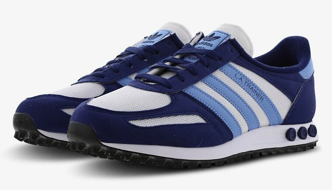 Navy blue and top white adidas sneakers