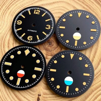 Fit 50-Fathoms NH35 NH36 ETA 2824 PT5000 Automatic 29mm Black Watch Dial Yellow