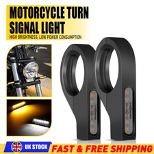 Motorbike 39mm Fork LED Amber White DRL Indicators Blinkers Lights Mptorcycles