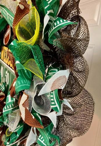 "Football Welcome" HANDMADE, Deco Mesh Wreath! 24–27" Door Decor - Picture 6 of 8