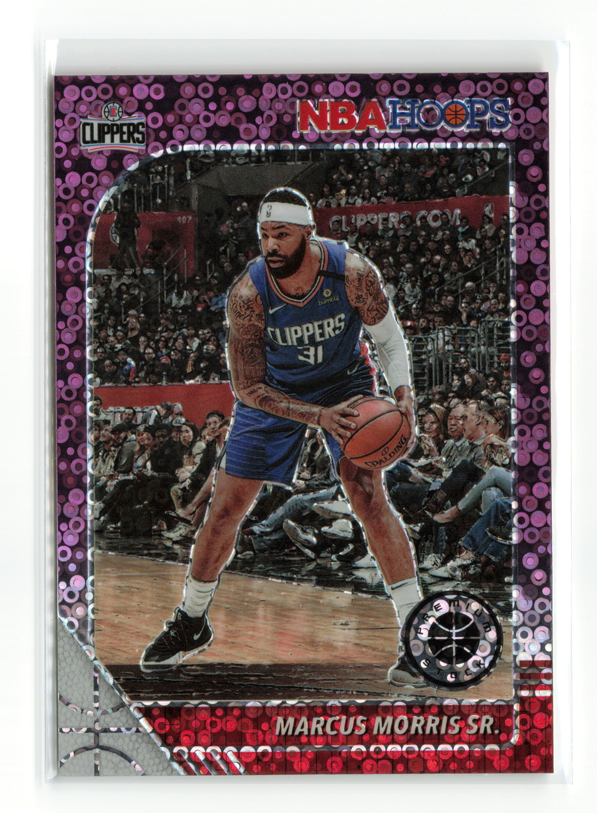 MARCUS MORRIS SR #261 2019-20 PANINI HOOPS PREMIUM STOCK CLIPPERS PURPLE DISCO