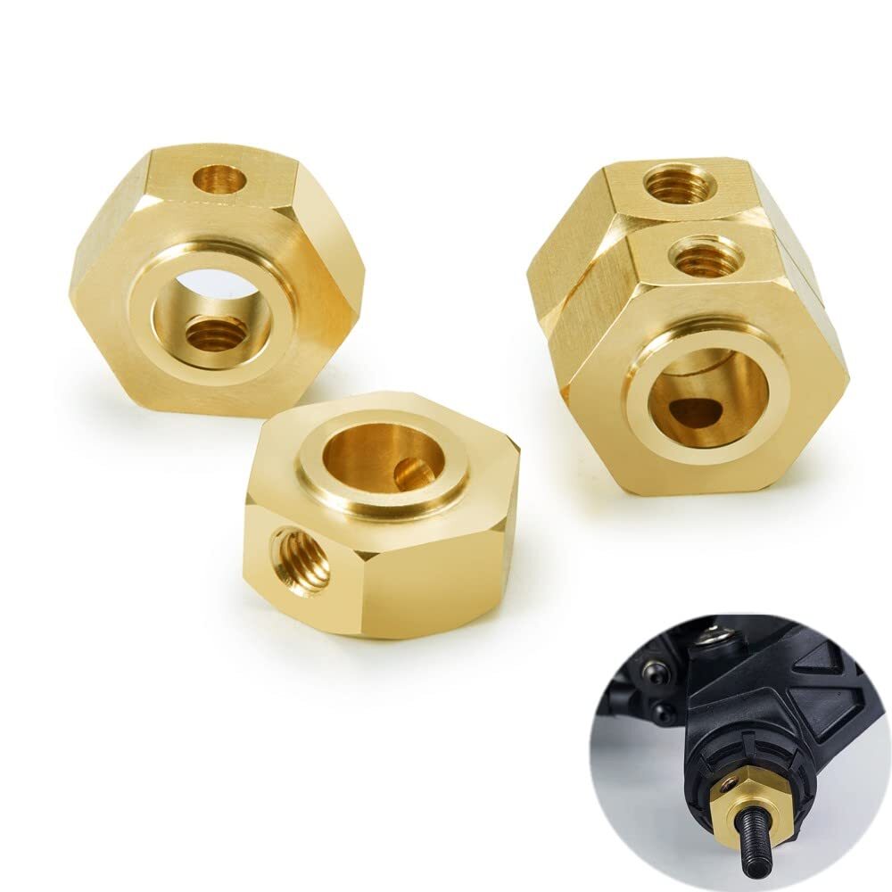 4pcs Brass RC Wheel Hex Hubs Heavy Weight Wheel Spacer for Axial SCX6 1/6th R...