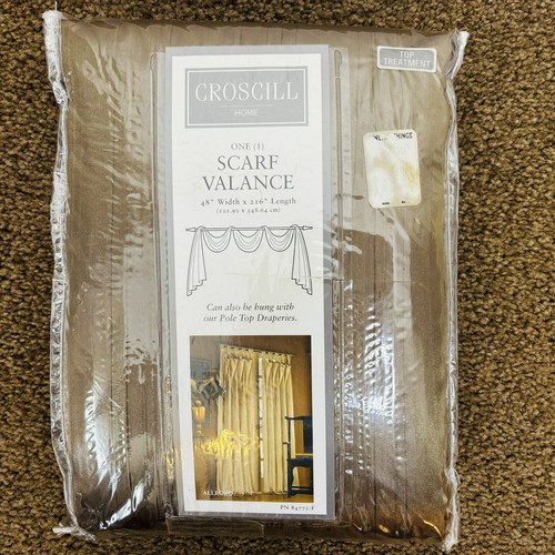 Croscill Scarf Valance 48" X 216" Crepe Bronze Allegro Style 2231 Polyester - Picture 5 of 5