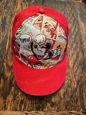 Disney Red Mickey Mouse Yippee Comic Strip Ball Cap Hat Adjustable Youth Size