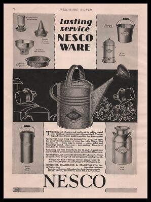 1929 NESCO Milwaukee Wisconsin Milk Cream Cans Dairy Pails Vintage Print Ad