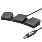 Push to Talk USB Triple Foot Switch 3 Pedals MIDI Music Control PC Keyboard  HID