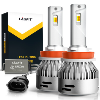 LASFIT CANBUS Switchback H11 H9 Low Beam LED Light Bulbs Dual Color Yellow White