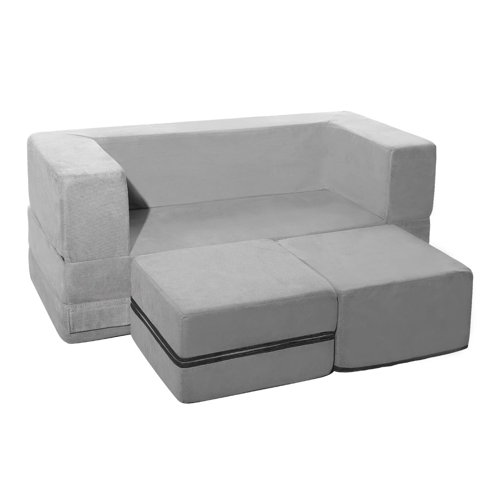 Couch,4-Piece Fold Out Play Couch,Floor Sofa Imaginative Furniture Play Set f...