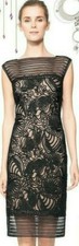 Tadashi Shoji Embroidered Tulle Passementerie Soutache Lace Illusion Dress 388