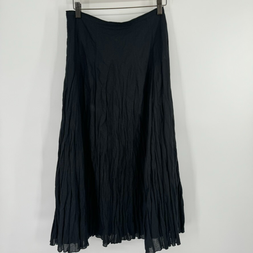 Garnet hill womens skirt cotton metallic black maxi full broom skirt