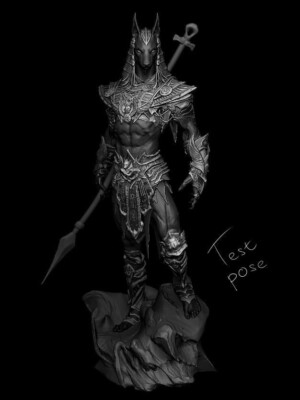 Ägyptischer Gott Anubis Figur - 1/12 Scale Resin Model - 12K Detailliert Unbe...