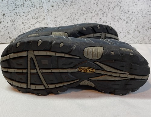 KEEN Oakridge Youth Size 1 Low Mesh Slip On Hiking Shoes Navy Gray Bungee Laces - Picture 7 of 8