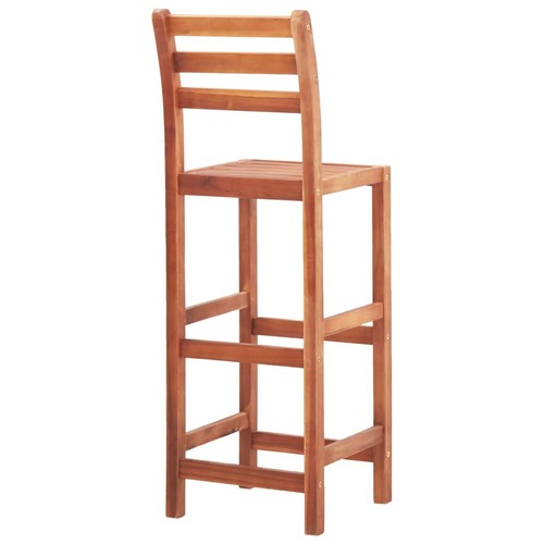 Tidyard 2 Piece Bar Stools with Backrest and Footrest Acacia Wood Counter N9Q9 - Picture 5 of 9