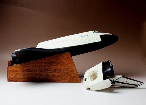 Space Shuttle Columbia Porcelain Whiskey Decanter w Base Japan Bankrupt Stock - Picture 6 of 11