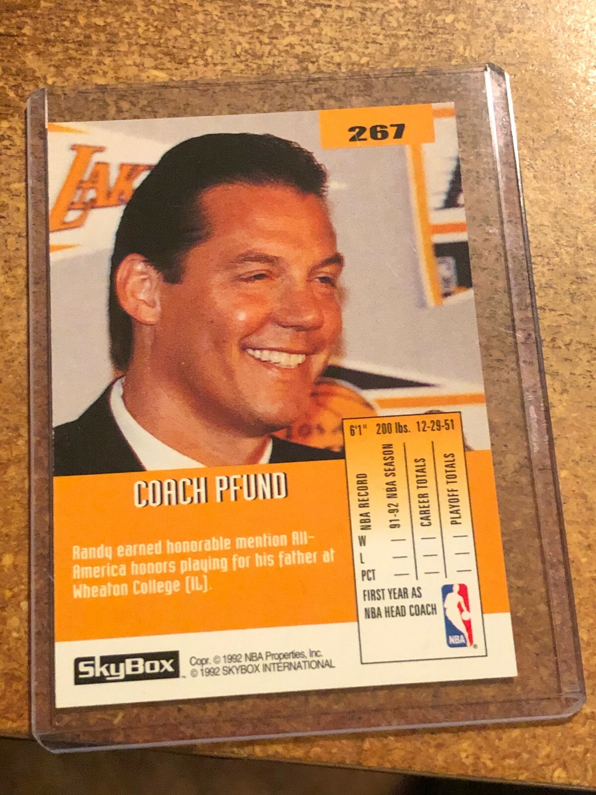 199293 SkyBox Basketball 267 Randy Pfund LA Lakers Coach eBay