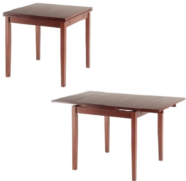 Space Saving Expandable Dining Table Solid Wood for 6 Person