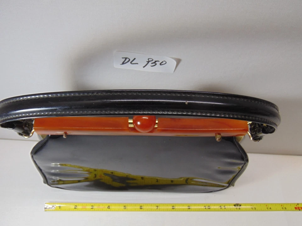 Винтажная черная бакелитовая сумочка 1960-х годов Tucker Co. St Louis Mo середины века - Изображение 2 из 4