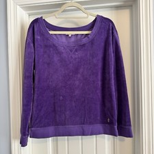 JUICY COUTURE Medium Purple Velour Track Sweatshirt 90s Y2K