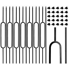 16 Pack Wrought Iron Balusters for Staircase Interior, 1/2" x 44" Hollow Deck...