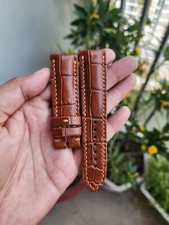 Size 22/20mm Tan Brown 100 Genuine Leather Skin Watch Strap Band- Handmade