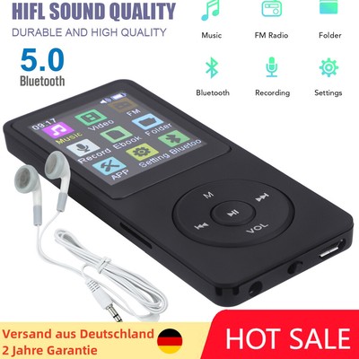 BLUETOOTH MP3 MP4 PLAYER LCD DISPLAY HIFI BASS MUSIK-SPIELER FM RADIO AUDIO DE