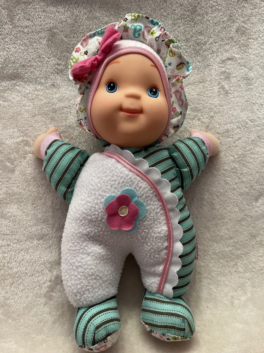 BABYS FIRST LULLABYE BABY DOLL blue eyes Striped Pj s plays