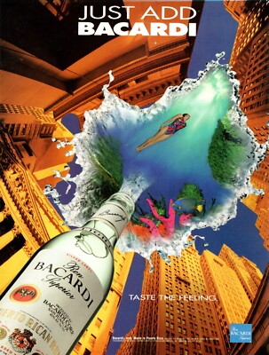 1995 magazine beverage AD BACARDI  Puerto Rican Rum Escape To The Tropics 061423