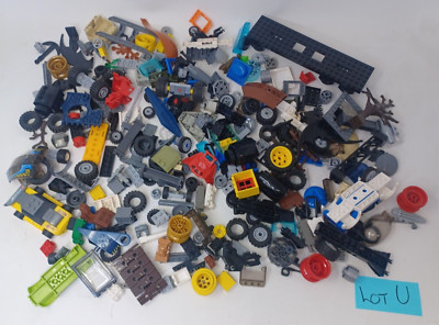 LEGO 2lb Bulk Lot - Random Mixed Building Bricks Pieces Vehicle NO Minis - Lot U
