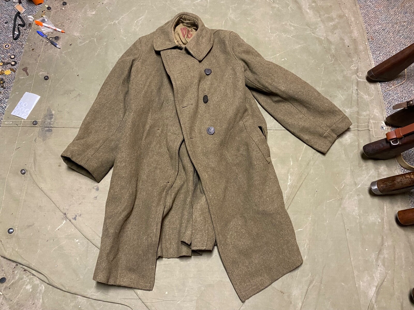 ORIGINAL WWI US ARMY WINTER M1917 GREATCOAT OVERCOAT- MEDIUM 40R  