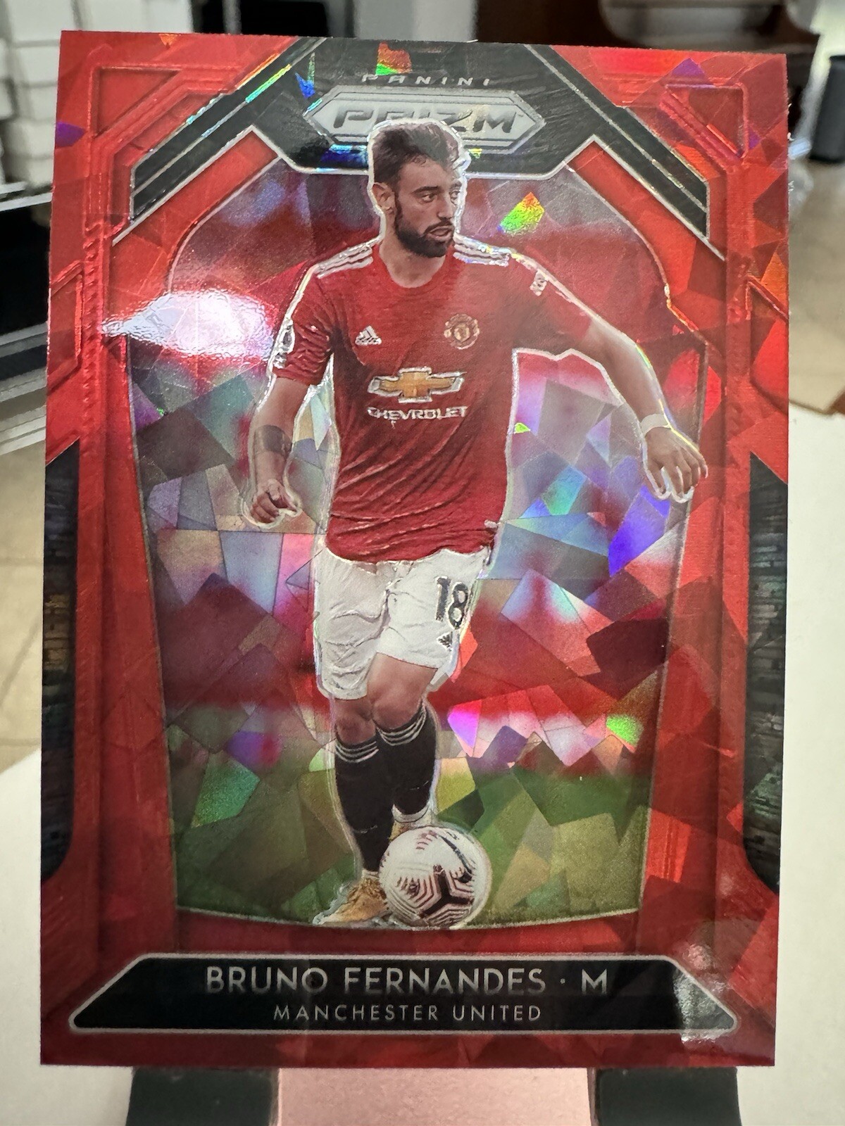 2020-21 Panini Prizm Premier League -  Red  Ice Prizm #12 Bruno Fernandes