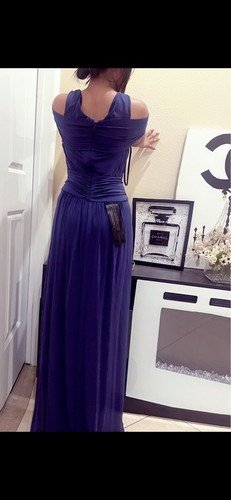 NWT BCBG MAXAZRIA TAMARA OFF SHOULDER DRAPED RUCHED GOWN MAXI DRESS SZ L $389 - Picture 8 of 12