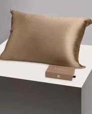 BLISSY 22-Momme Silk Pillowcase, Queen, Taupe, New In Box