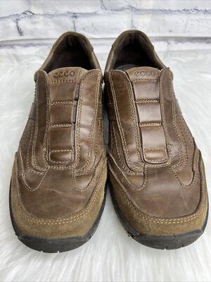Ecco Brown Leather Casual Slip On Loafers Men display picture 1