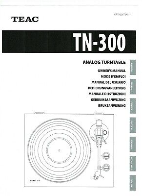 TEAC Instruction User Manual Owners Manual for TN - 300 mehrspr. copy