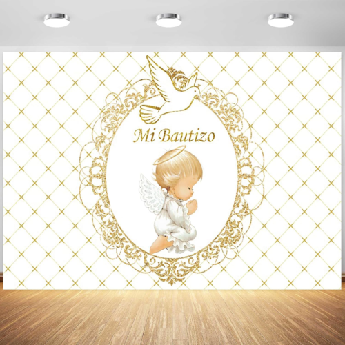 5X3Ft Mi Bautizo Backdrop My Baptism First Holy Communion Photography Background