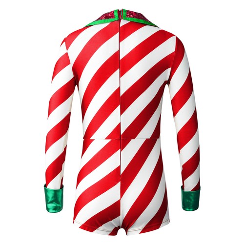 Kids Girl's Santa Ballet Dance Leotard One Piece Striped Bodysuits Dancewear - Picture 25 of 32