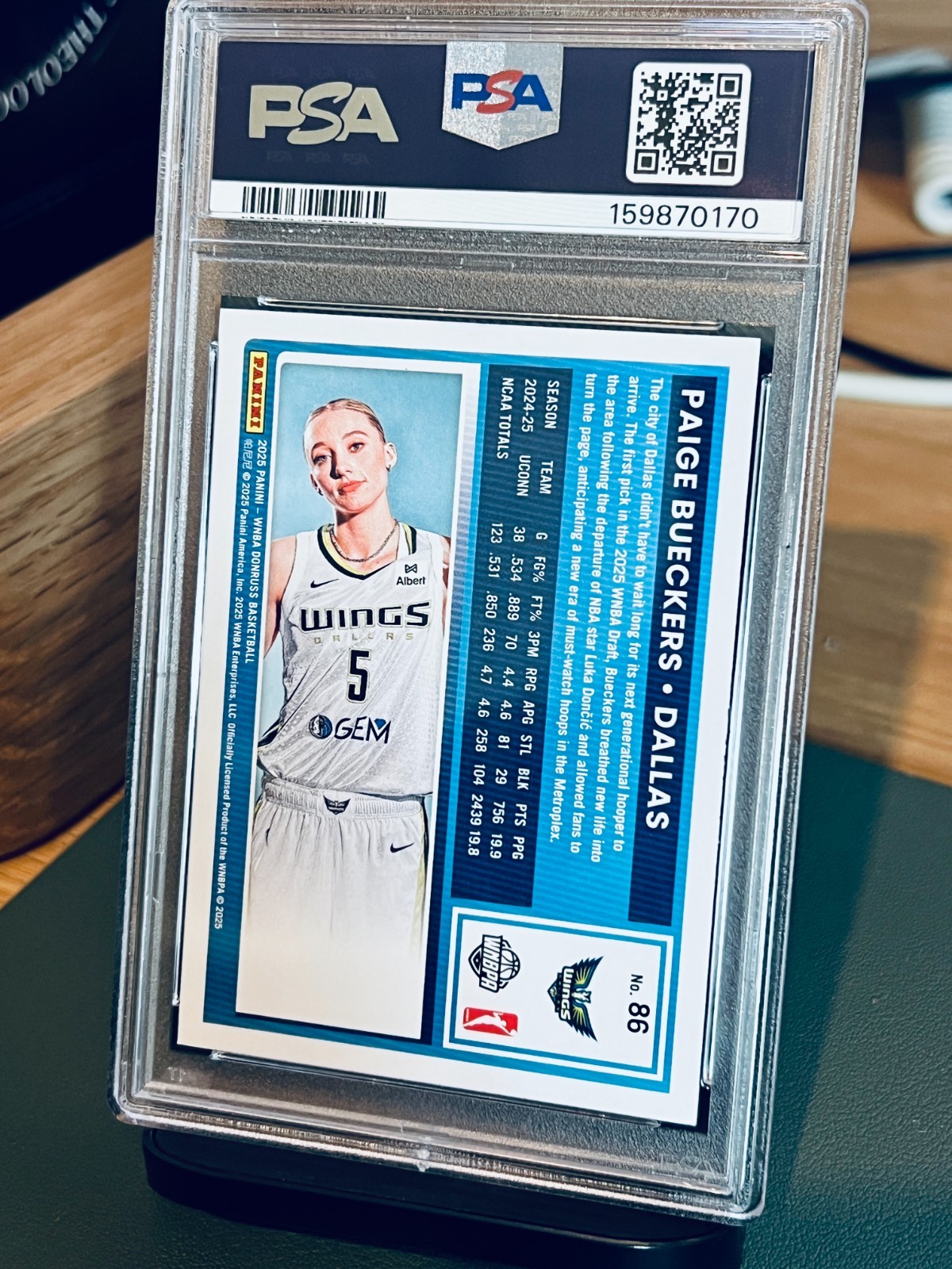 2025 Panini Donruss WNBA - Rated Rookie Paige Bueckers #86 (RC) PSA 9 view 2